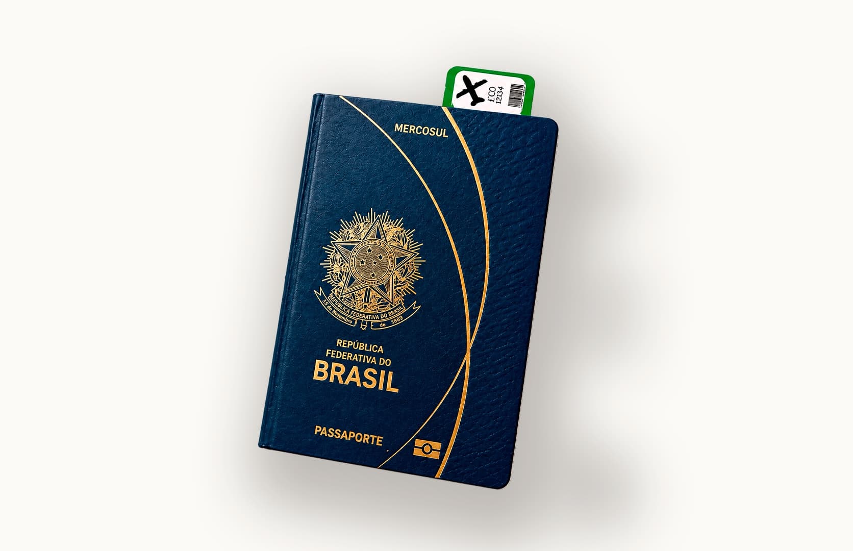 Passport with a boarding pass